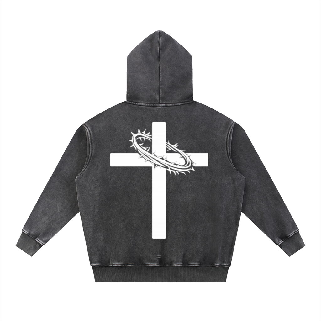 Snow Wash Fleece Oversize Hoodie